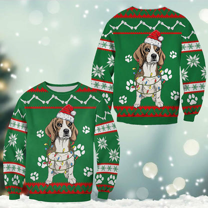 Beagle Green Christmas Sweatshirt, Christmas Gift, Gift Christmas 2024
