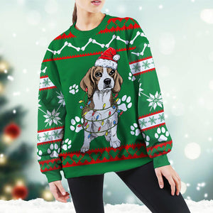 Beagle Green Christmas Sweatshirt, Christmas Gift, Gift Christmas 2022