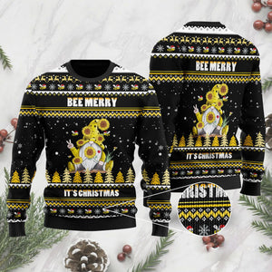 Bee Merry It's Christmas Gnome Ugly Christmas Sweater, Christmas Ugly Sweater, Christmas Gift, Gift Christmas 2022