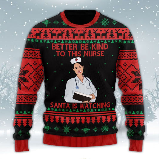 Be good with this nurse Ugly Sweater, Christmas Ugly Sweater, Christmas Gift, Gift Christmas 2024