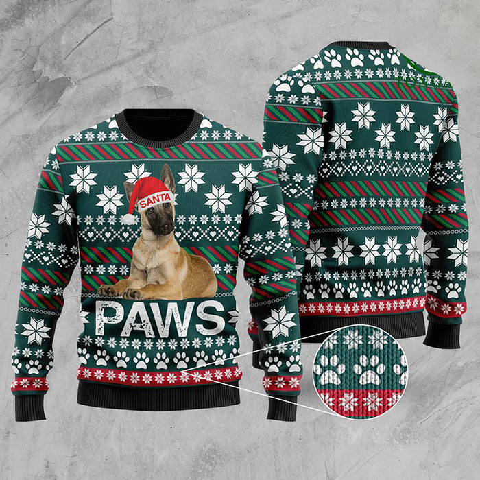 Belgian Malinois Santa Printed Christmas Ugly Sweater, Christmas Ugly Sweater, Christmas Gift, Gift Christmas 2022