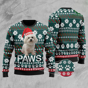 Bichon Frise Santa Printed Christmas Ugly Sweater, Christmas Ugly Sweater, Christmas Gift, Gift Christmas 2022