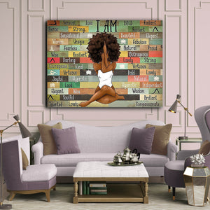 Black Girl With Yoga – I Am Sensual, Bold, Radiant, Fierce, Strong, Resilient - Black Girl Canvas