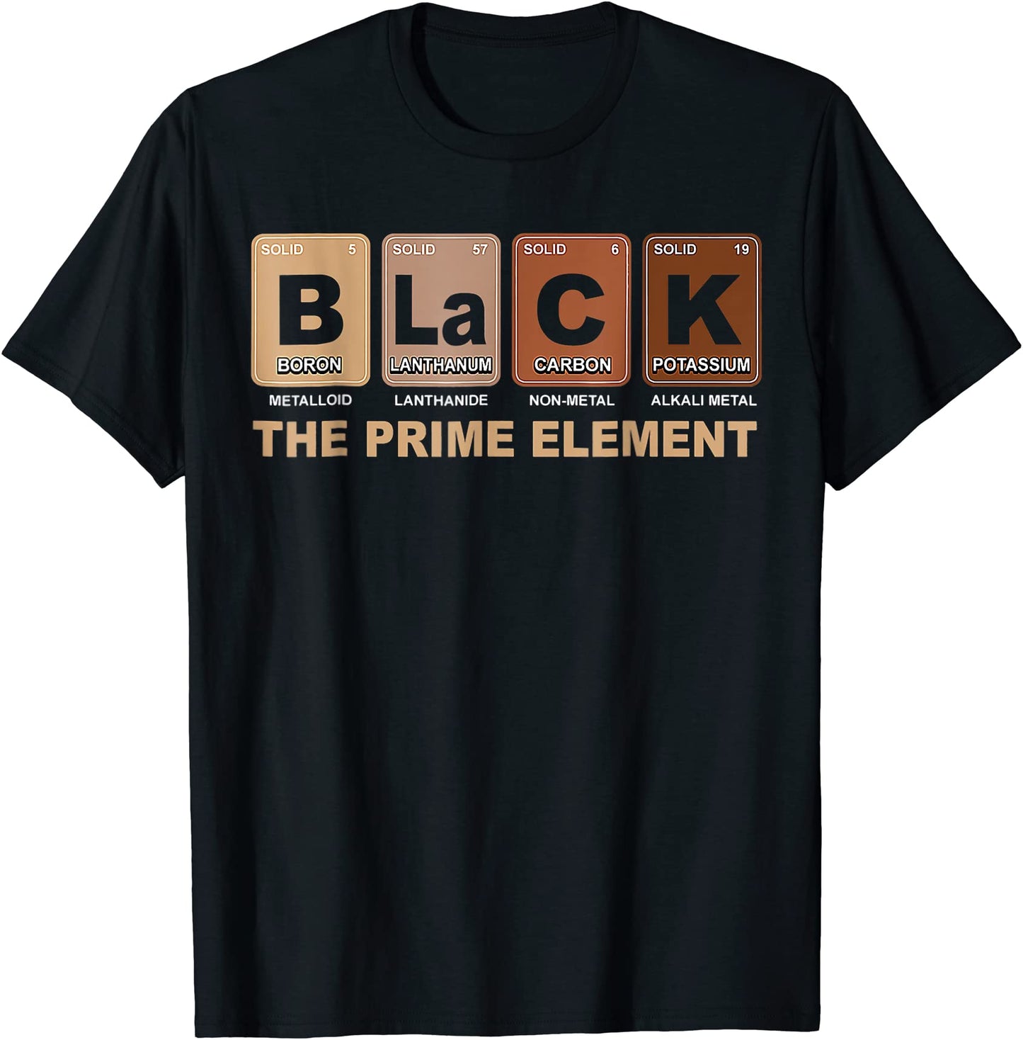 Black The Prime Element Black History Month BLM Civil Rights T-Shirt