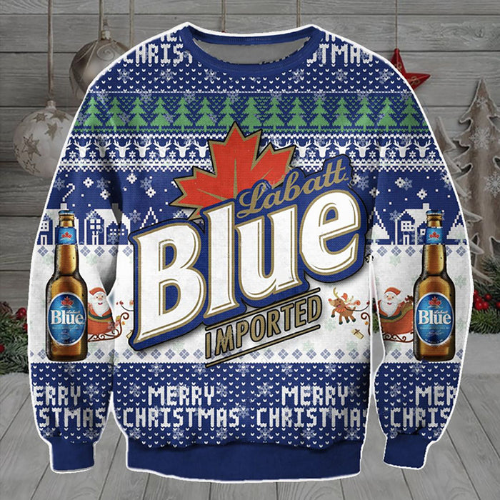 Blue Labatt Imported Beer Ugly Sweater Christmas, Christmas Ugly Sweater, Christmas Gift, Gift Christmas 2024