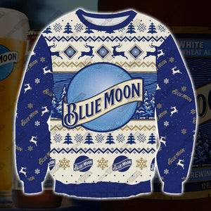 Blue Moon 3D Print Christmas Sweater, Christmas Ugly Sweater, Christmas Gift, Gift Christmas 2022