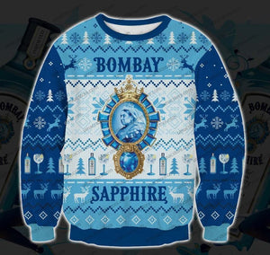 Bombay Sapphire 3D Print Christmas Sweater, Christmas Ugly Sweater, Christmas Gift, Gift Christmas 2022