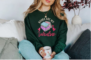 Books Are My Valentine Librarian Book Valentines Day Women T-Shirt