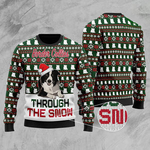 Border Collies Through The Snow Christmas Ugly Sweater, Christmas Gift, Gift Christmas 2022
