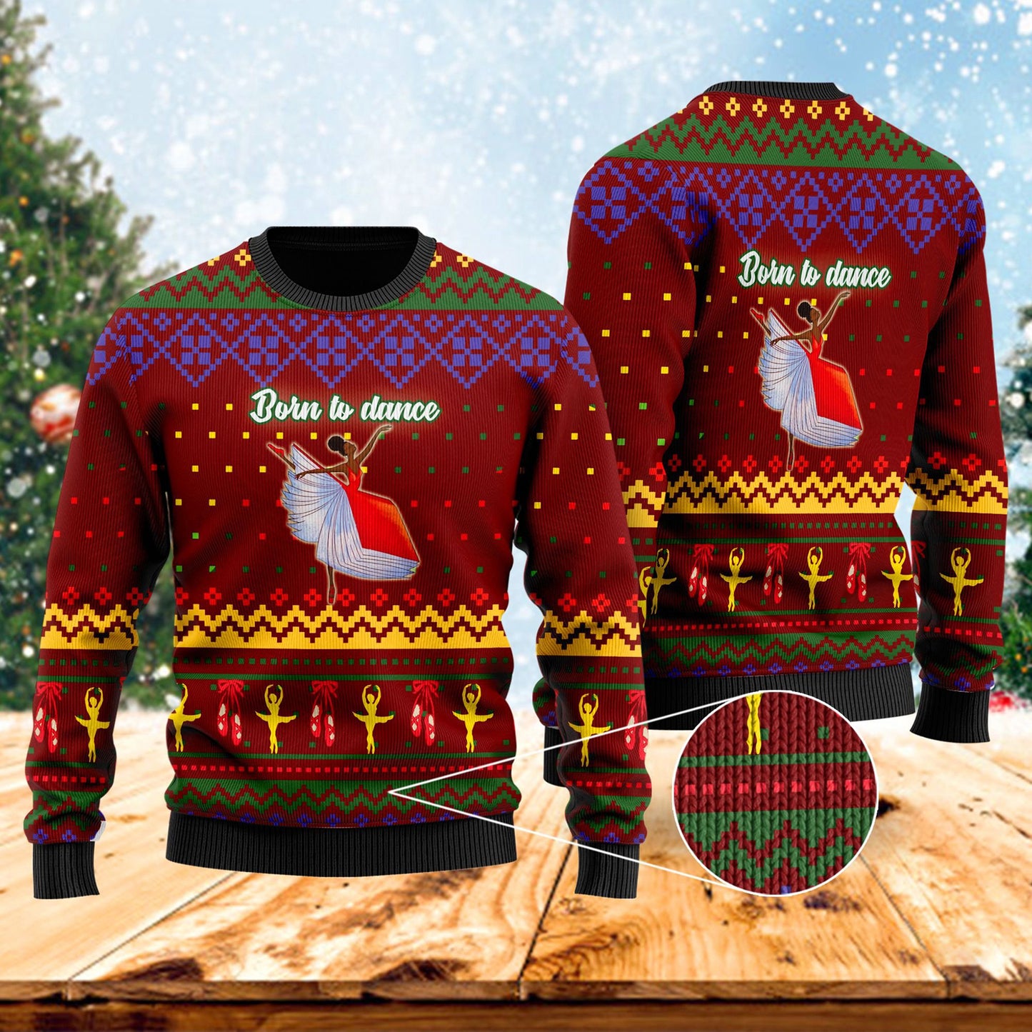 Cailín Bailé a Rugadh Chun Damhsa Geansaí Nollag Gránna, Geansaí Gránna Nollag, Bronntanas Nollag, Bronntanas Nollag 2024