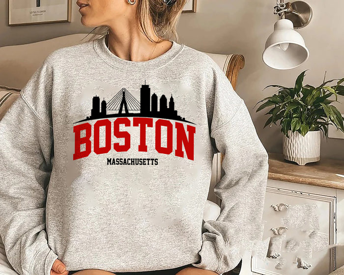 Boston Massachusetts Sweatshirt, Boston Shirt, Boston City, Boston Sweatshirt, Boat Sweatshirt, Massachusetts Sweatshirt