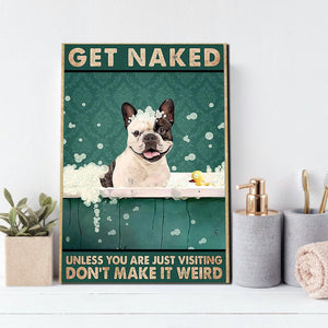 Boston Terrier get naked don’t make it weird, Dogs lover Canvas, Funny Canvas, Wall-art Canvas