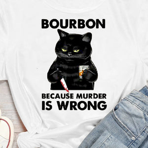 Bourbon Because Murder Is Wrong Vintage Retro T-shirt