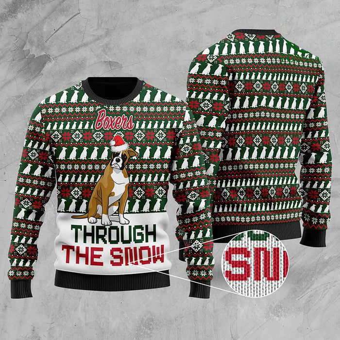 Boxers Through The Snow Christmas Ugly Sweater, Christmas Ugly Sweater, Christmas Gift, Gift Christmas 2022