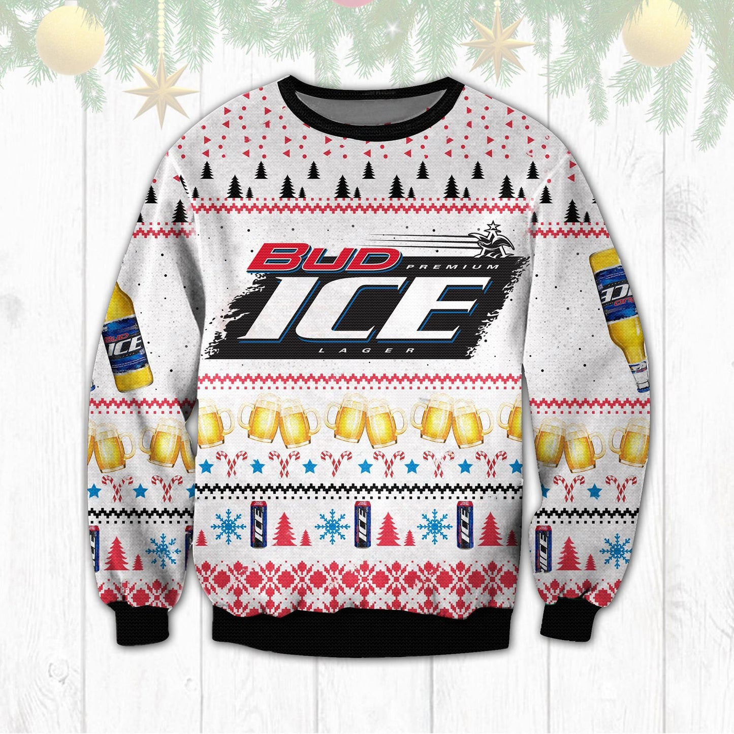 Bud Ice Lager Beer Ugly Sweater Christmas, Christmas Ugly Sweater, Christmas Gift, Gift Christmas 2024