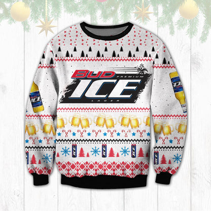 Bud Ice Lager Beer Ugly Sweater Christmas, Christmas Ugly Sweater, Christmas Gift, Gift Christmas 2024