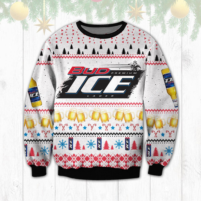 Bud Ice Lager Beer Ugly Sweater Christmas, Christmas Ugly Sweater, Christmas Gift, Gift Christmas 2022