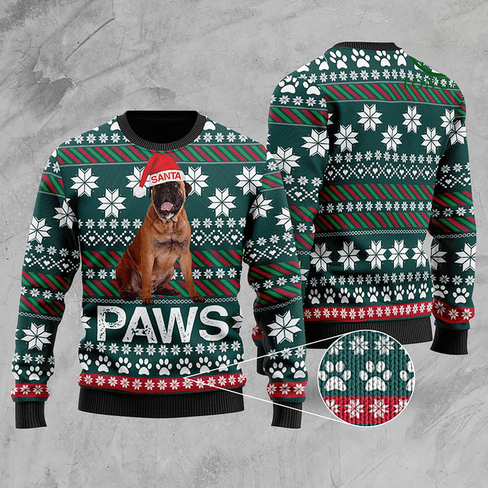 Bullmastiff Santa Printed Christmas Ugly Sweater, Christmas Ugly Sweater, Christmas Gift, Gift Christmas 2022
