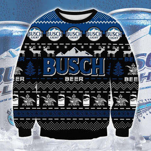 Busch Beer 3D Print Christmas Sweater, Christmas Ugly Sweater, Christmas Gift, Gift Christmas 2024