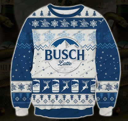 Busch Latte 3D Print Geansaí Nollag, Geansaí Gránna Nollag, Bronntanas Nollag, Bronntanas Nollag 2024