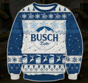 Busch Latte 3D Print Christmas Sweater, Christmas Ugly Sweater, Christmas Gift, Gift Christmas 2024