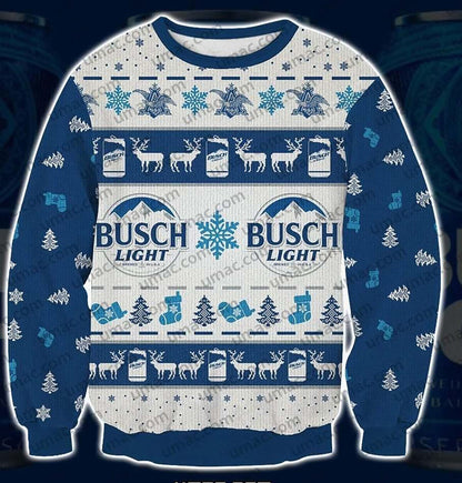 Busch Light 3D Print Geansaí Nollag, Geansaí Gránna Nollag, Bronntanas Nollag, Bronntanas Nollag 2024
