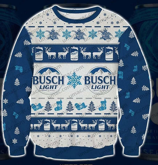 Busch Light 3D Print Geansaí Nollag, Geansaí Gránna Nollag, Bronntanas Nollag, Bronntanas Nollag 2024