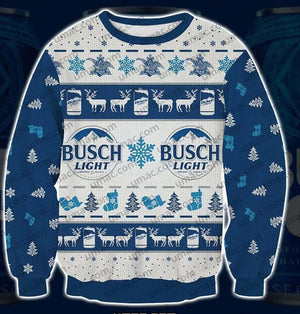 Busch Light 3D Print Christmas Sweater, Christmas Ugly Sweater, Christmas Gift, Gift Christmas 2024