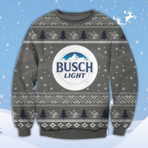 Busch Light Grey Ugly Sweater Christmas, Christmas Ugly Sweater, Christmas Gift, Gift Christmas 2022