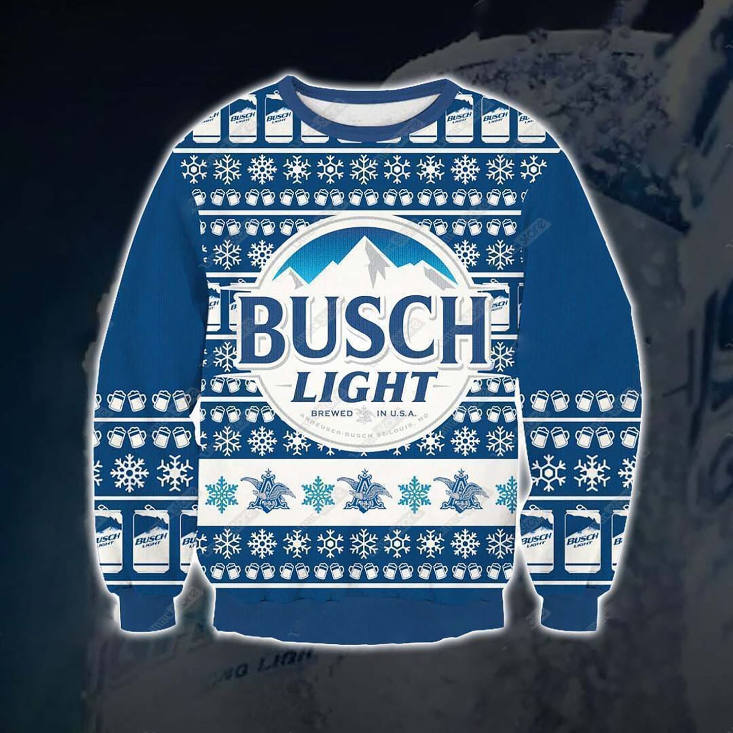 Busch Light beoir 3D Print Geansaí Nollag, Geansaí Gránna Nollag, Bronntanas Nollag, Bronntanas Nollag 2024