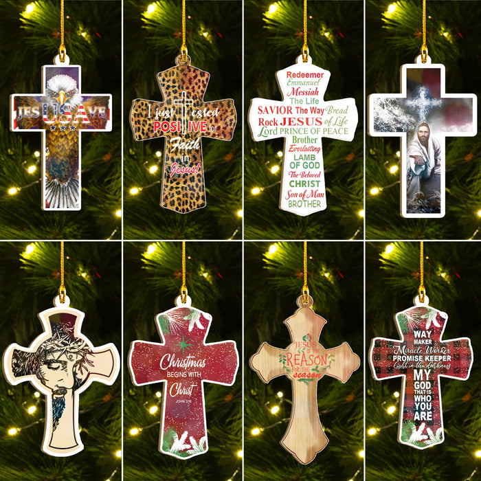 Christmas Begins With Christ Ornaments Set, Jesus Christmas Ornaments Set, Christian Ornament Set Family Gift Idea