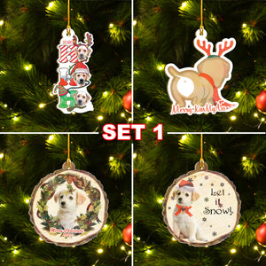 Christmas Dog Ornaments Set, Merry Woofmas Ornaments Set, Funny Christmas Ornaments Family Gift Idea For Labrador Lover