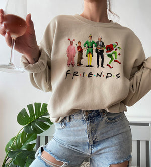 Christmas Sweatshirt,Christmas Friends Sweater,Christmas Party Outfit,Holiday Gifts,Funny Christmas Sweater,Ugly Sweater,Holiday Sweatshirt