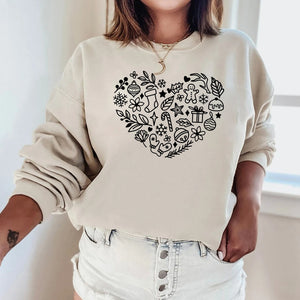 Christmas Heart Sweatshirt, Christmas Sweatshirt, Christmas Heart Shirt, Christmas Gift, Merry Christmas, Merry Christmas Sweatshirt