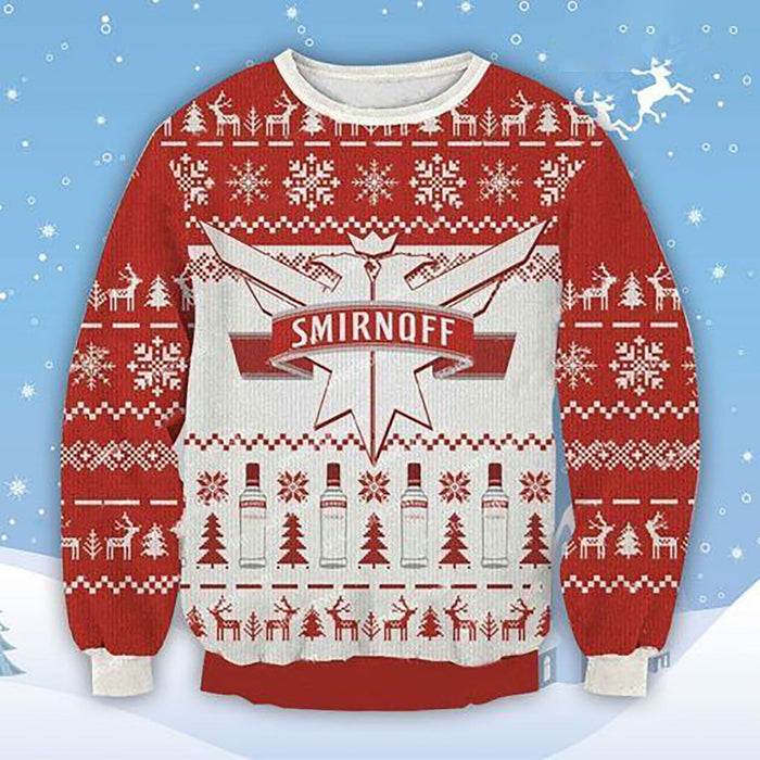 Smirnoff Ugly Sweater Beer Drinking Christmas, Christmas Ugly Sweater, Christmas Gift, Gift Christmas 2022
