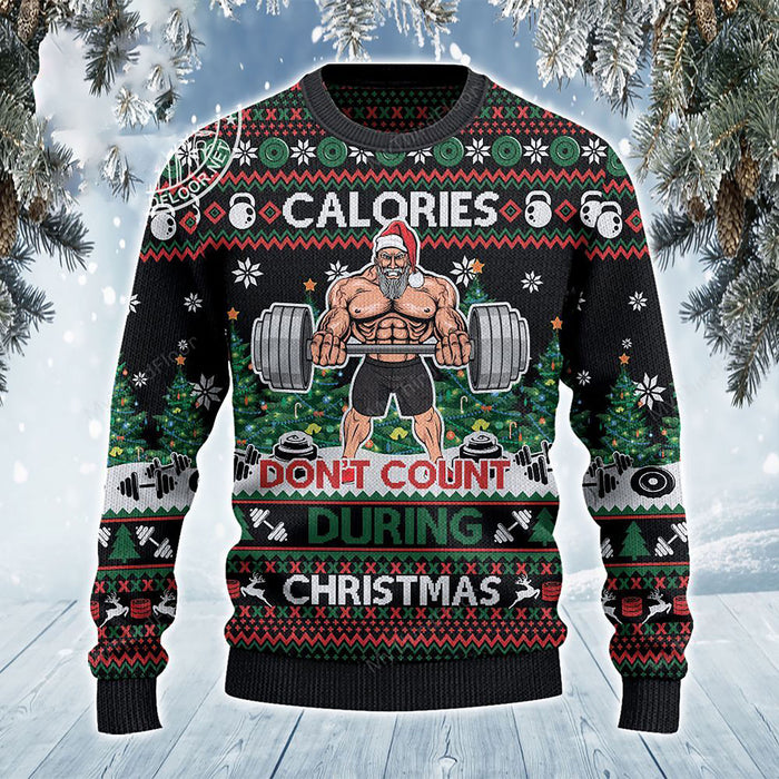Calories Don't Count During Gym Christmas All Over Sweater Christmas Ugly Sweater, Christmas Gift, Gift Christmas 2022