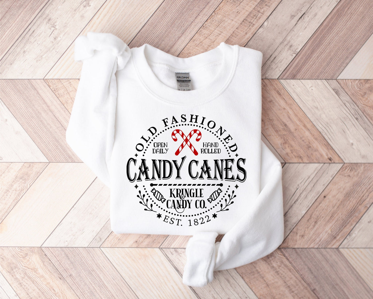 Candy Cane Sweatshirt, Vintage Christmas Sweatshirt, Kringle Candy Co Shirt, Christmas Crewneck, Holiday Sweatshirt, Winter Sweatshirt