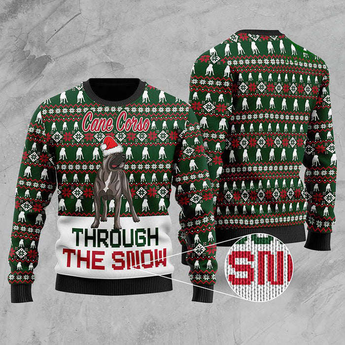 Cane Corso Through The Snow Christmas Ugly Sweater, Christmas Gift, Gift Christmas 2022
