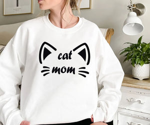 Cat Mom Sweatshirt, Gift for Cat Mom, Cat Lovers Gift, Mom Life Shirt, Mothers Day, Gift for Mom