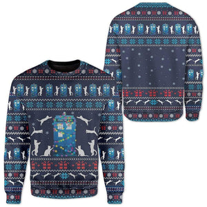 Cat around Police Office Christmas Sweater, Christmas Gift, Gift Christmas 2022