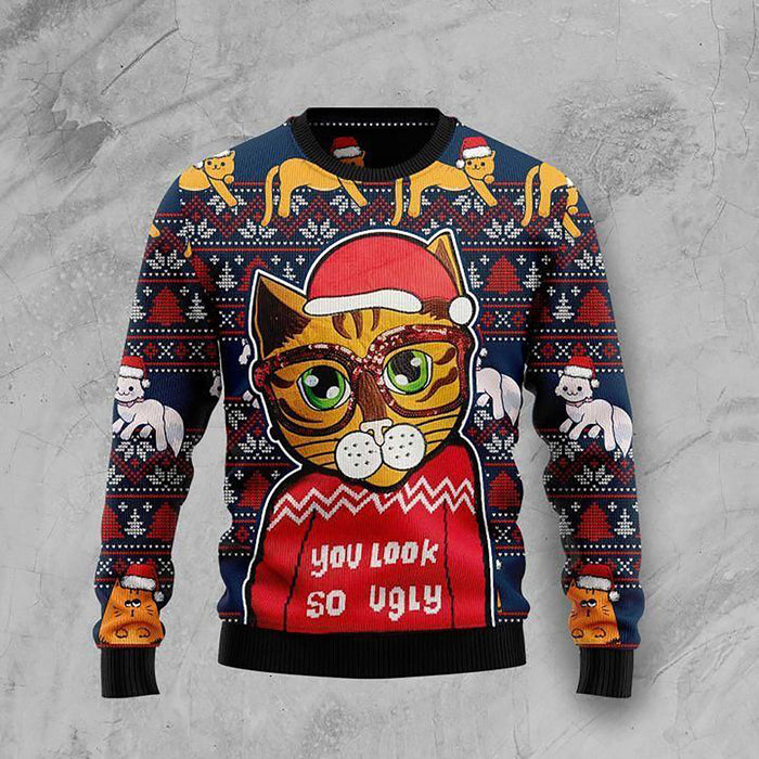 Cat look so ugly Christmas Sweater, Christmas Gift, Gift Christmas 2024