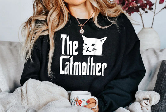 Cat mother sweatshirt, God Mother Shirt, God Mother Gift, God Mother Sweatshirt,Godmother Proposal Sweatshirt, mother day sweatshirt