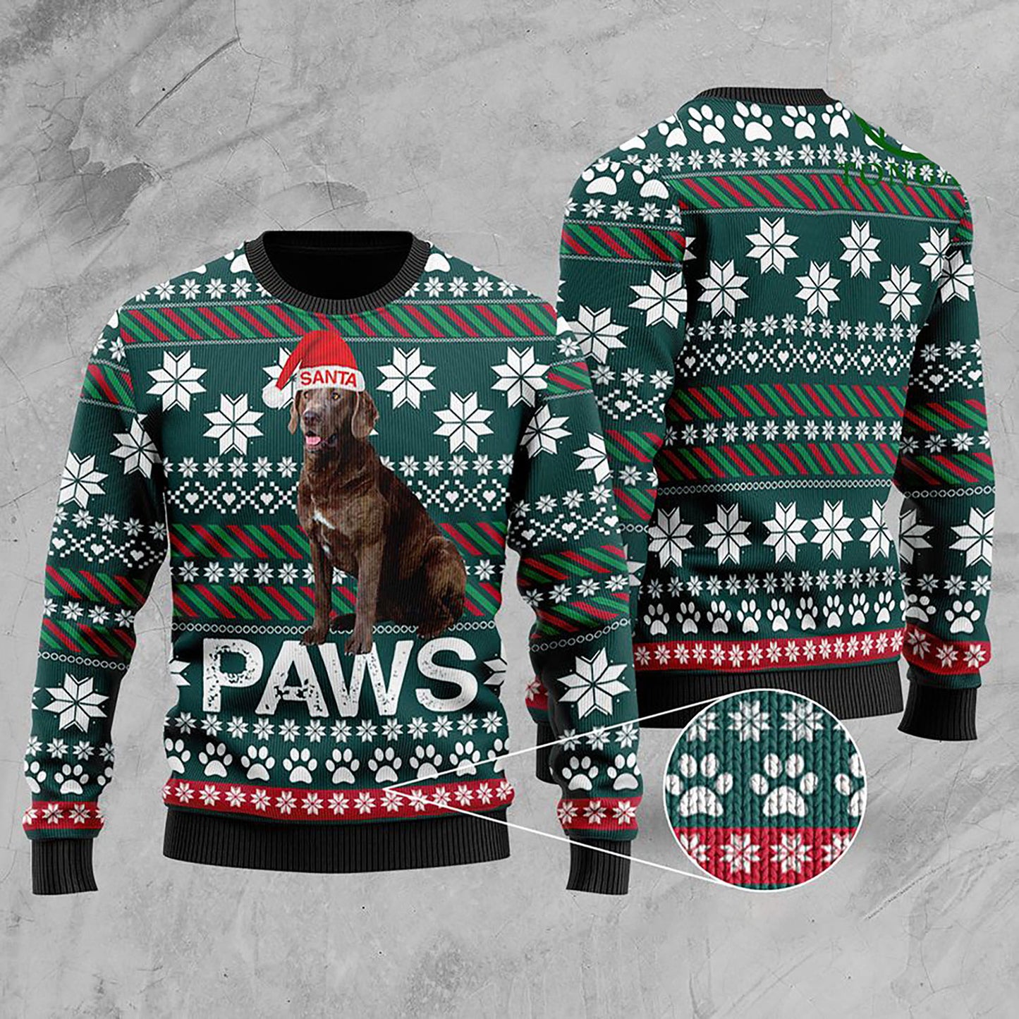 Chesapeake Bay Retriever Santa Geansaí Gránna Nollag Clóbhuailte, Bronntanas Nollag, Bronntanas Nollag 2024