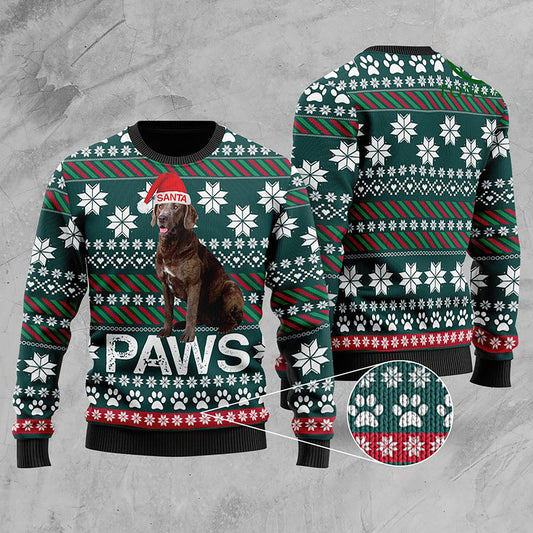 Chesapeake Bay Retriever Santa Geansaí Gránna Nollag Clóbhuailte, Bronntanas Nollag, Bronntanas Nollag 2024