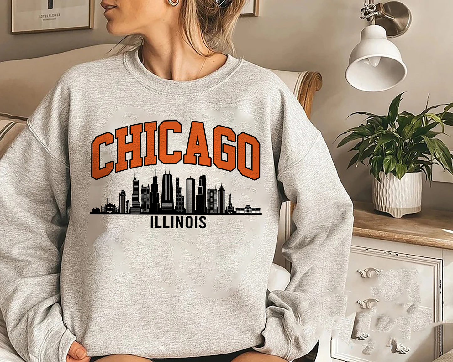 Chicago Illinois College Hoodie, Chicago Vintage Style College Sweatshirt, USA Travel Gift