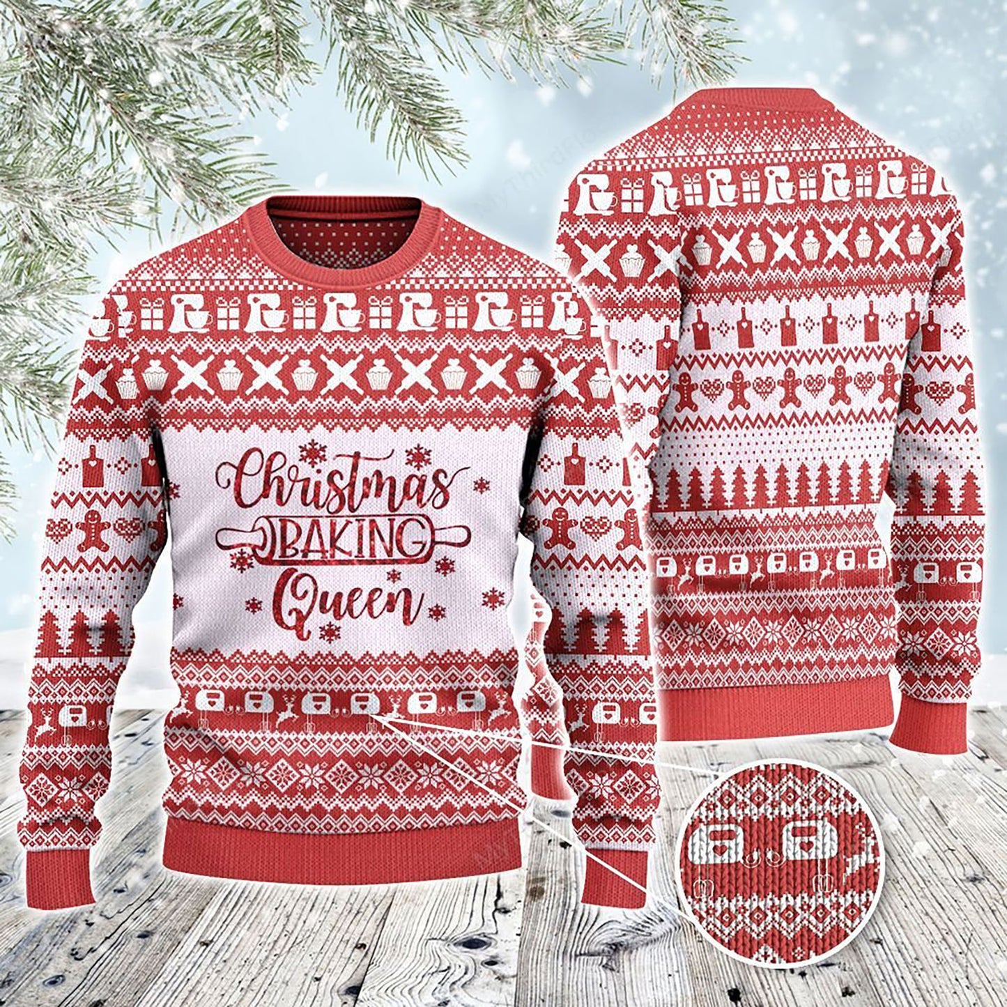 Geansaí Priontála Bácála Nollag na Banríona, Geansaí Gránna Nollag, Bronntanas Nollag, Bronntanas Nollag 2024