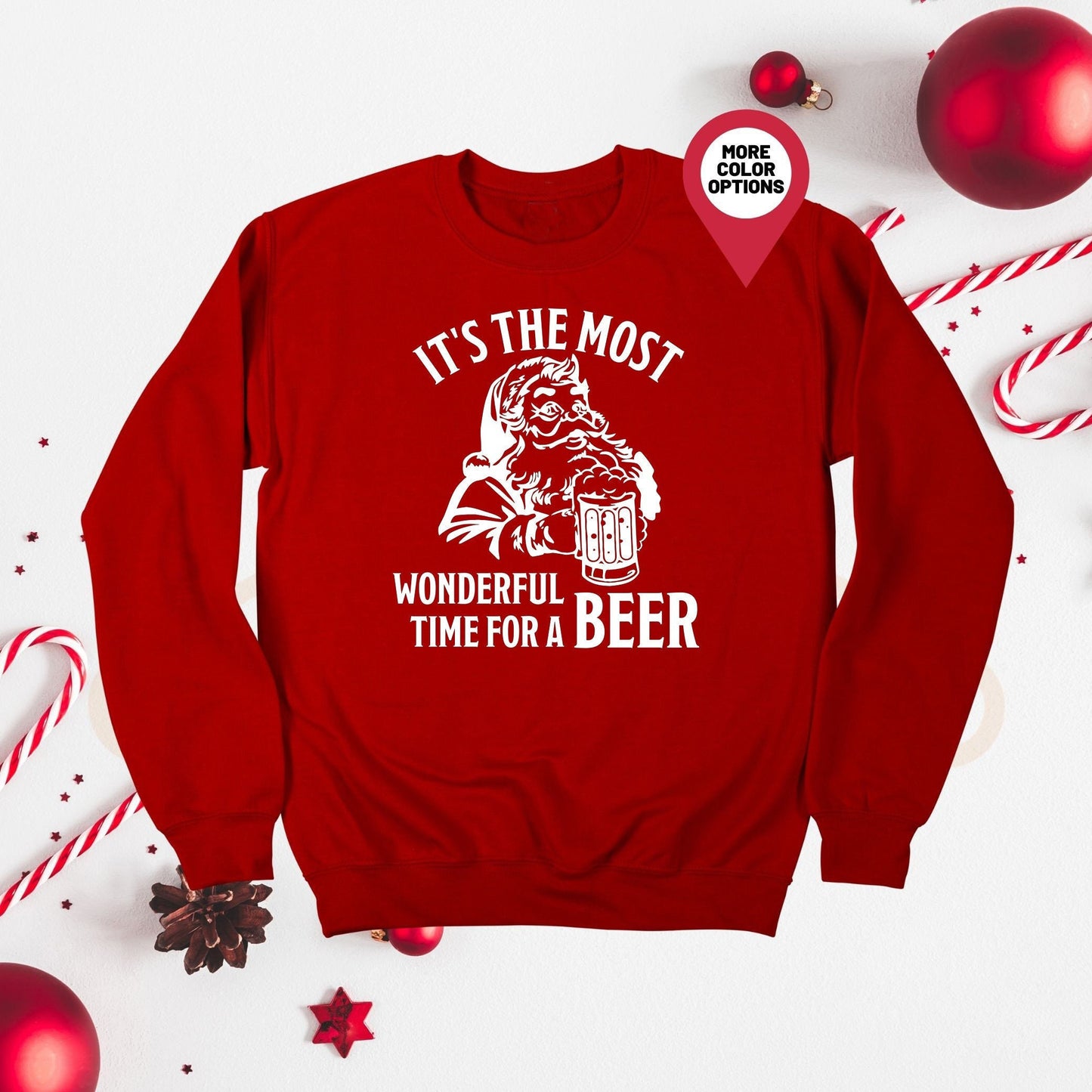 Christmas Beer Sweatshirt,Christmas Gift For Beer Lover,It is The Most Wonderful Time For A Beer,Funny Christmas,Holiday Drinking Sweatshirt