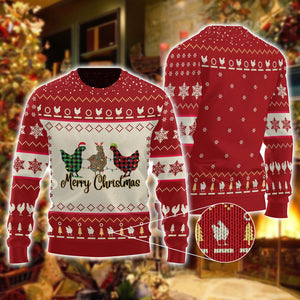 Christmas Chicken Red Ugly Sweater, Christmas Ugly Sweater, Christmas Gift, Gift Christmas 2024