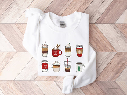 Christmas Coffee Sweatshirt, Cute Christmas Sweatshirt, Christmas Sweater, Christmas Sweatshirt for Women, Cozy Holiday Sweatshirt