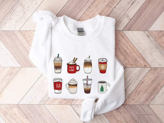 Christmas Coffee Sweatshirt, Cute Christmas Sweatshirt, Christmas Sweater, Christmas Sweatshirt for Women, Cozy Holiday Sweatshirt